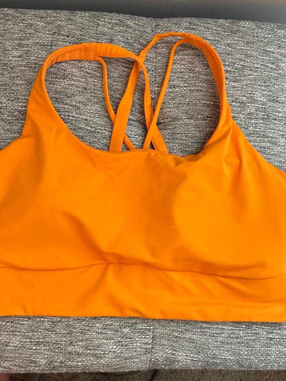 lululemon athletica Orange Strappy Energy Longline Sports Bra